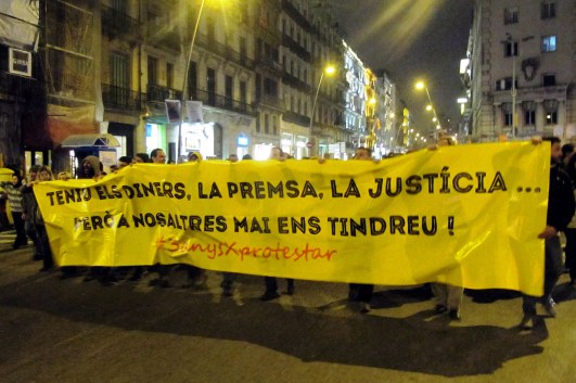 Aturem el Parlament, Barcelona, manifestación contra la  sentencia del Tribunal Supremo, 21-3-2015, foto Alfonso López Rojo